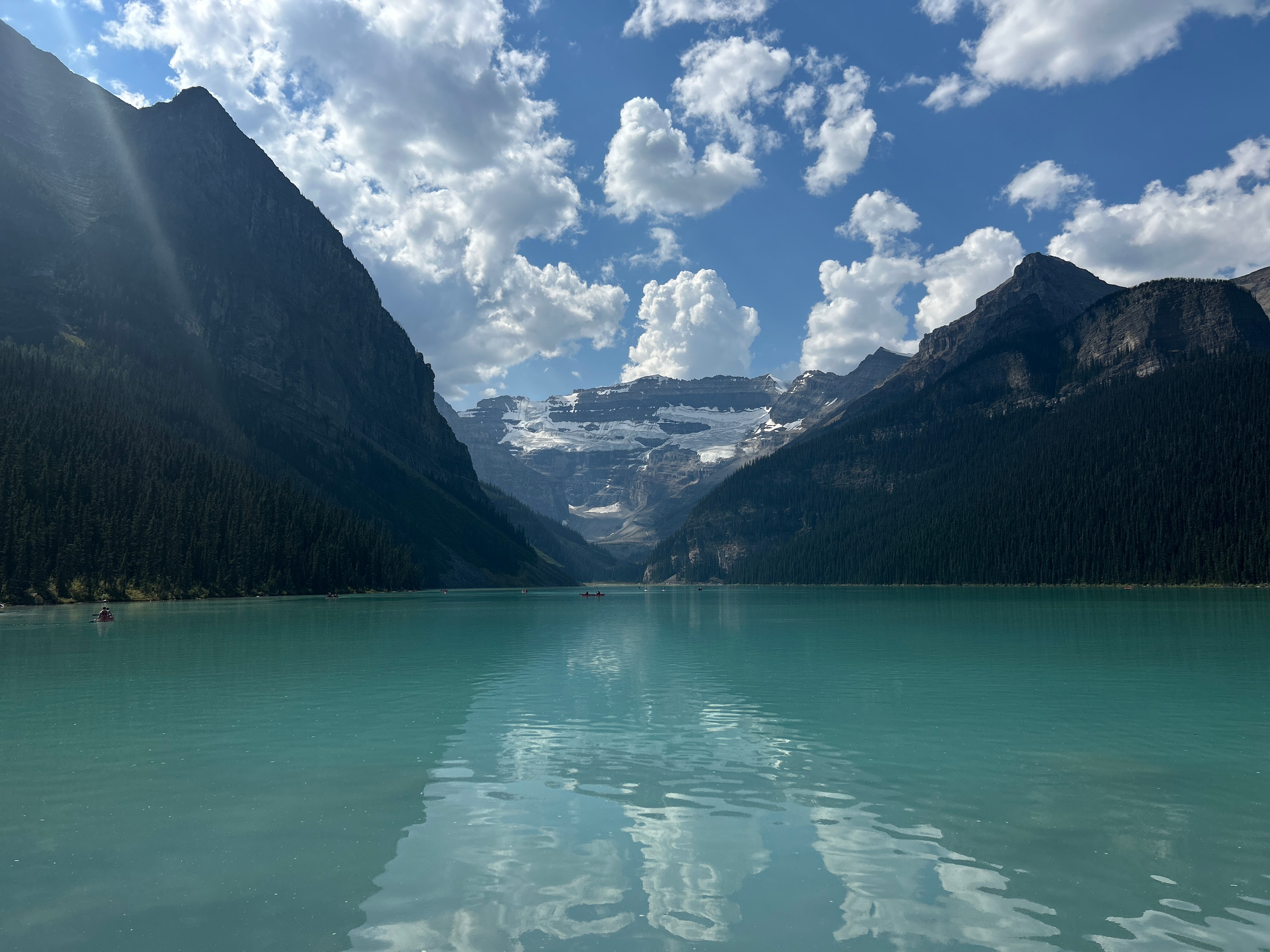 Scenic mountain landscape with lake - decorative background